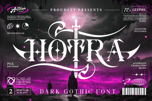 Hotra: Mastering the Dark Gothic Display Font for Unforgettable Designs
