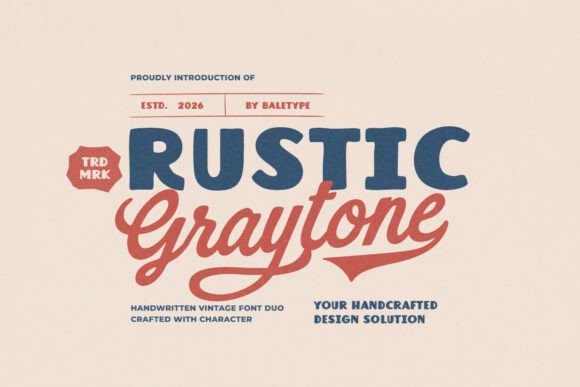 Rustic Graytone: Capture Authentic Craft with This Vintage Font Duo